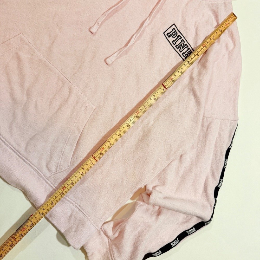 Pink Victoria's Secret Hoodie Women M Pink Good Logo Tape Pullover 370886-A68 - Picture 7 of 7